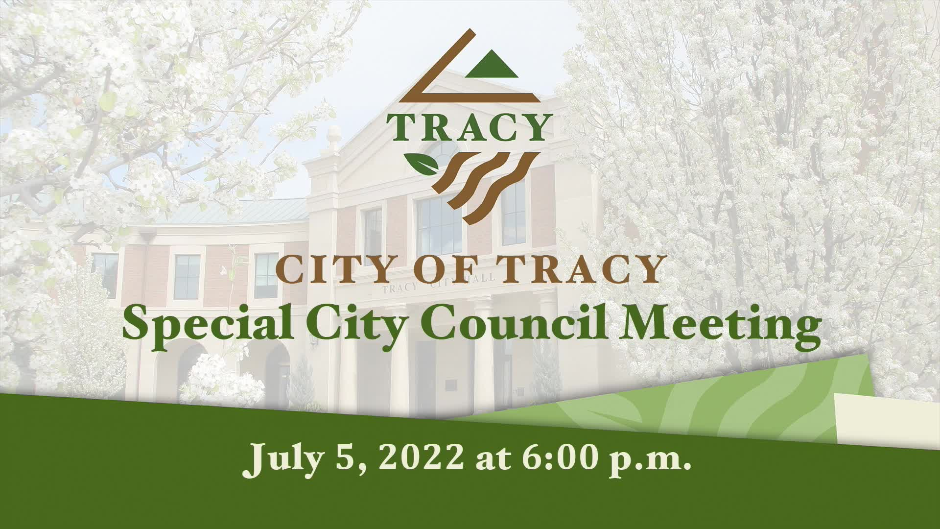 7-5-22 Special Meeting of the Tracy City Council