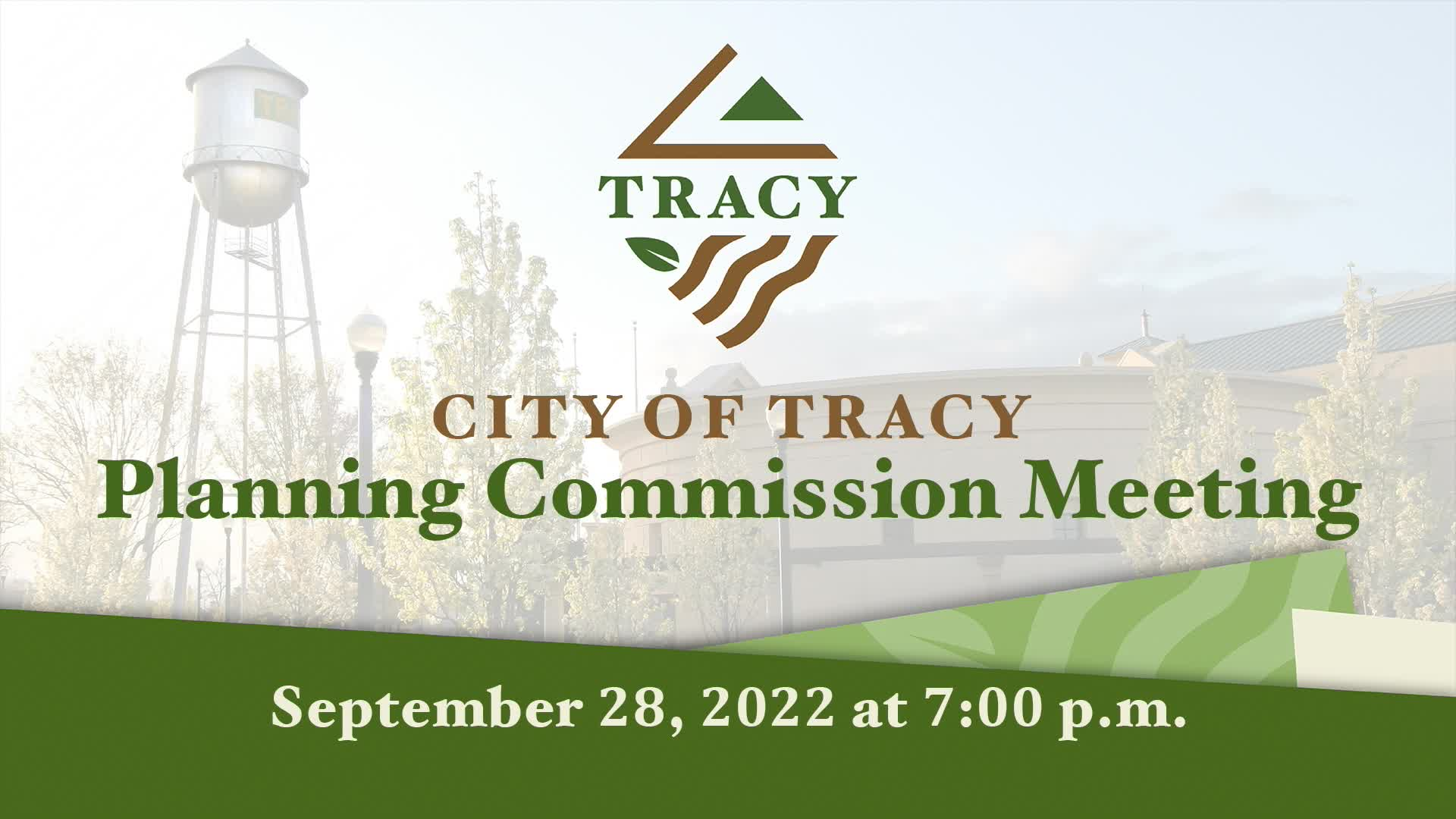 September 28, 2022 - Regular Meeting of the Tracy Planning Commission
