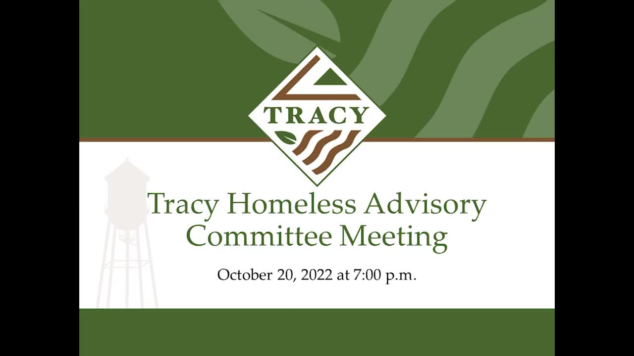 Thumbnail image for October 20, 2022 - Tracy Homeless Advisory Committee Meeting