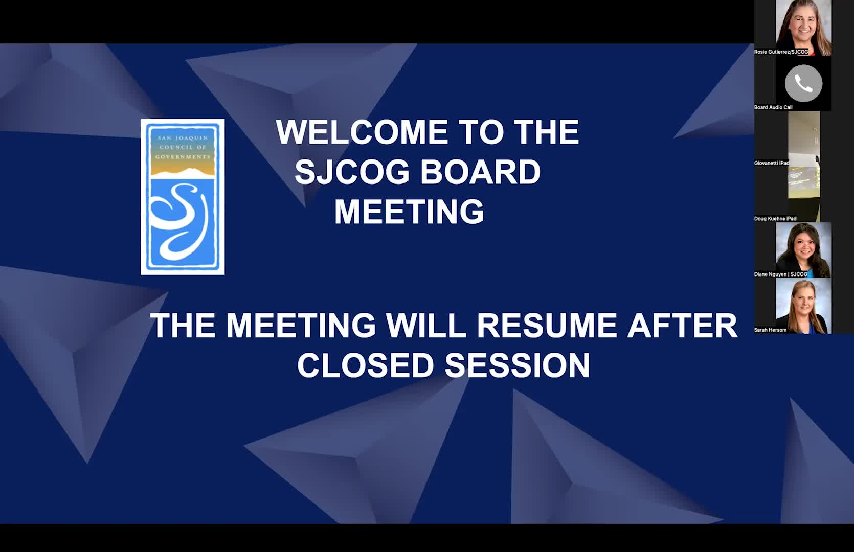 SJCOG December 8, 2022 - San Joquin Council of Governments Board Meeting