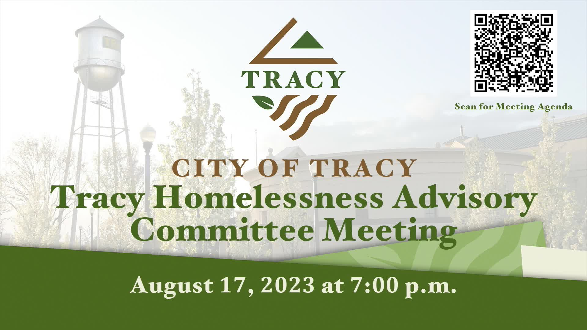 August 17, 2023 - Tracy Homelessness Advisory Committee