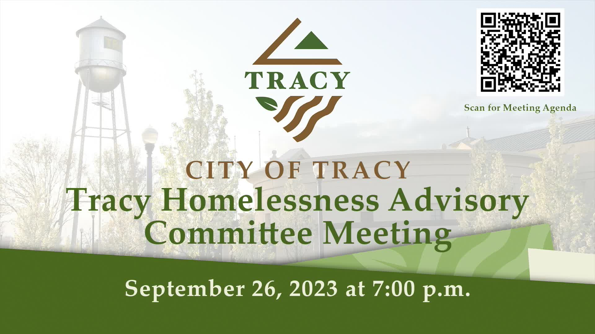 September 26, 2023 - Tracy Homelessness Advisory Committee