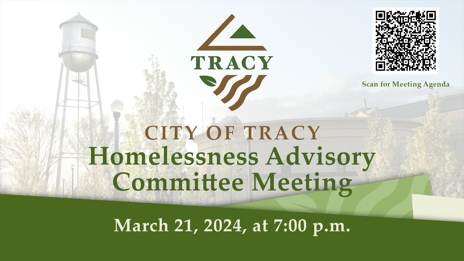 March 21, 2024 - Tracy Homelessness Advisory Commission