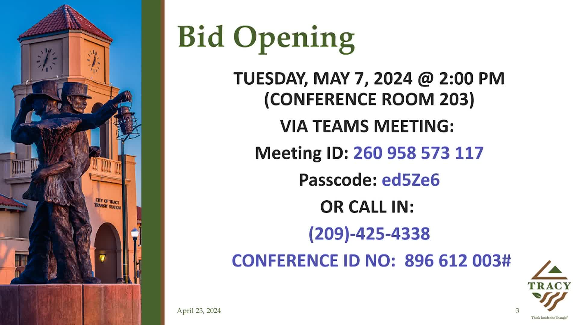 Thumbnail image for April 23, 2024 - CIP 71112 Pre-Bid Informational Meeting