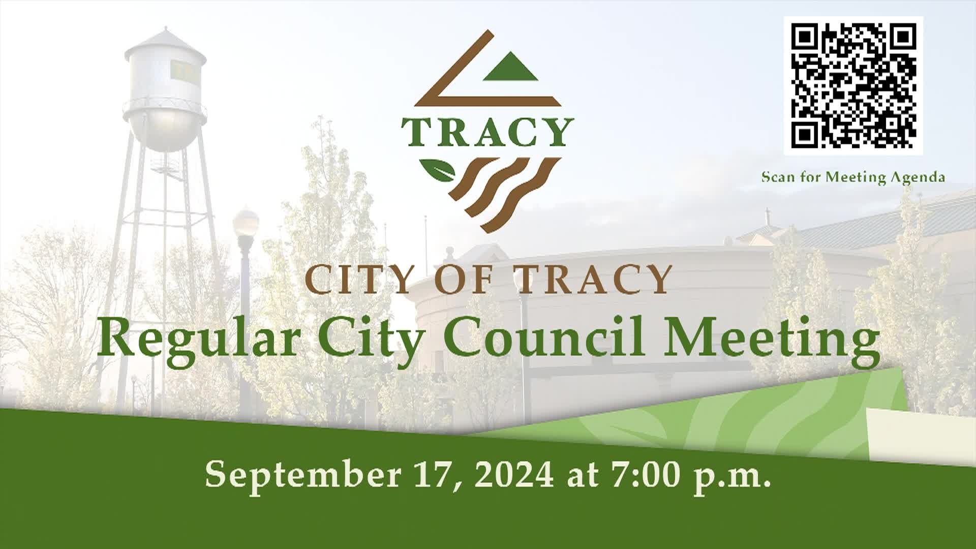 September 17, 2024 - Regular Tracy City Council Meeting