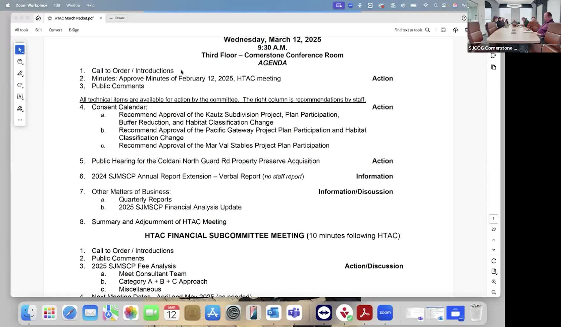 SJCOG March 12, 2025 - San Joaquin Council of Governments Habitat Technical Advisory Committee Meeting