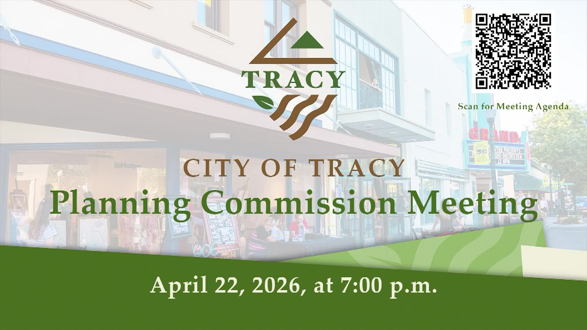 Thumbnail image for April 22, 2026 - Tracy Planning Commission Meeting