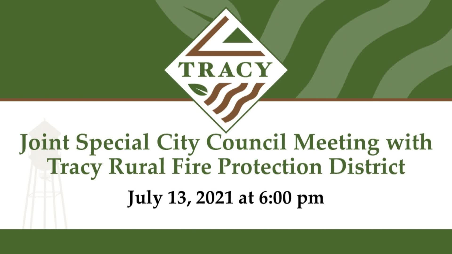 Special City Council meeting 7-13-21
